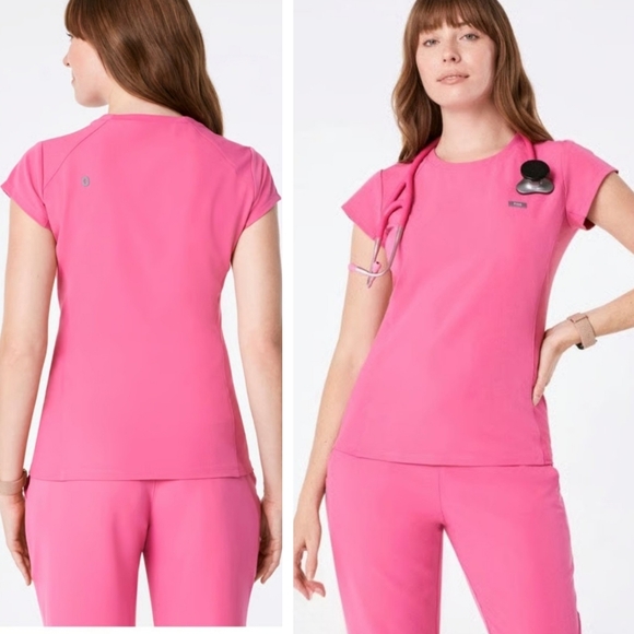 Figs Tops - Rare Figs Bretten Slim Crewneck scrub Top F'ing Pink Limited Medium